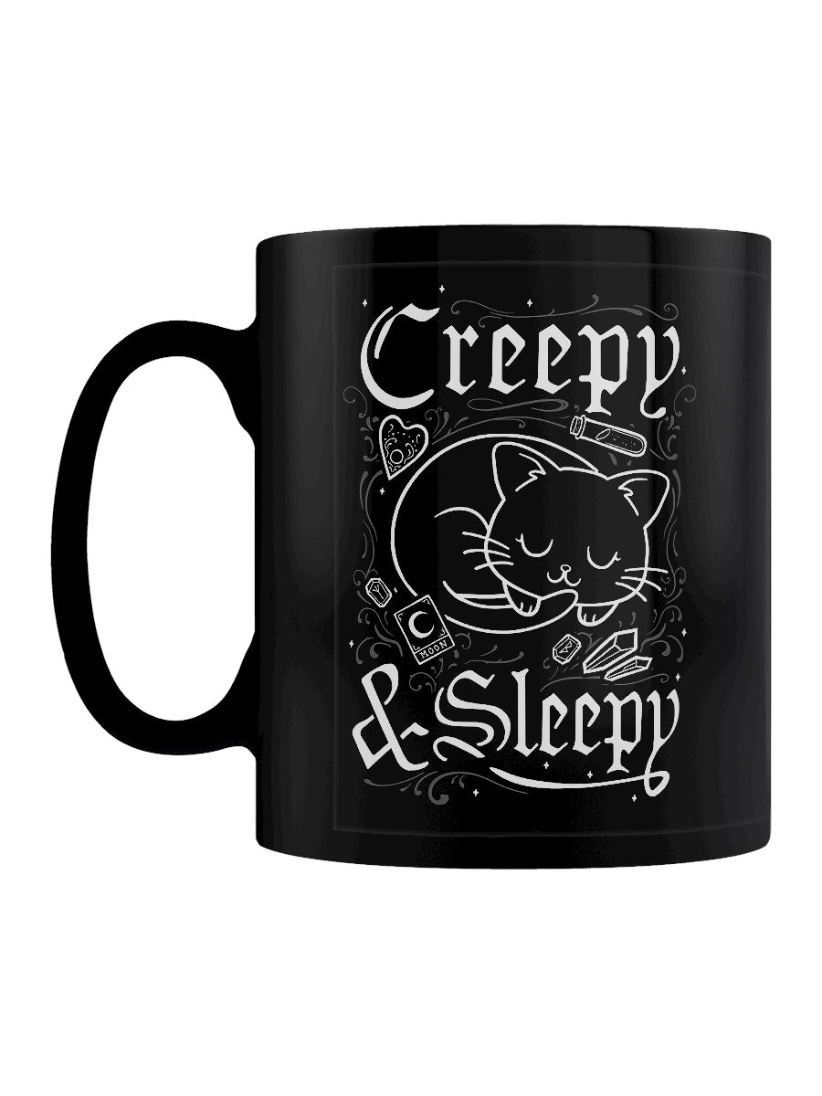 Creepy & Sleepy Black Mug