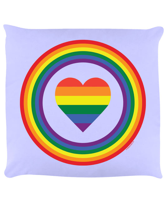 Rainbow Heart Lilac Cushion