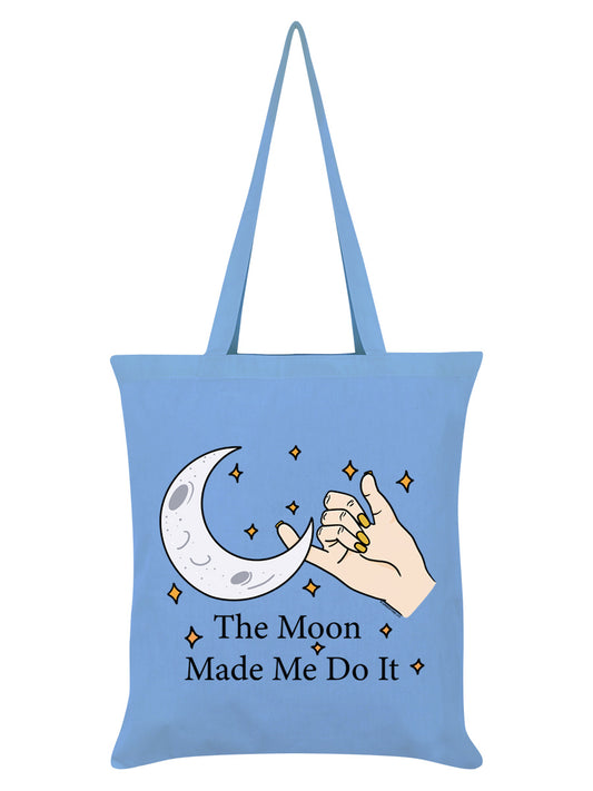 The Moon Made Me Do It Sky Blue Tote Bag