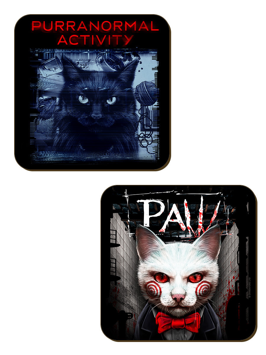 Horror Cats 4 Piece Coaster Set