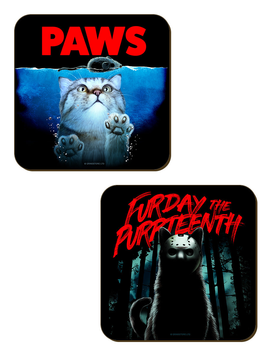 Horror Cats 4 Piece Coaster Set