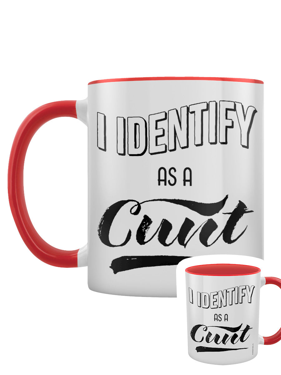 I Identify As A Cunt Red Inner 2-Tone Mug