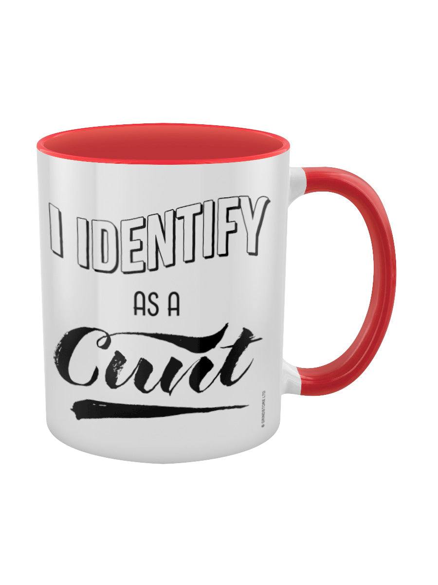 I Identify As A Cunt Red Inner 2-Tone Mug