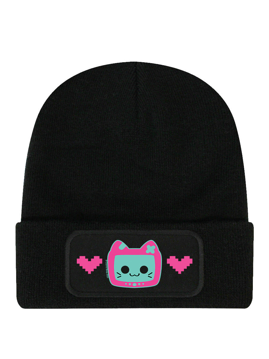 Cosmic Boop Pixel Kitty Black Beanie