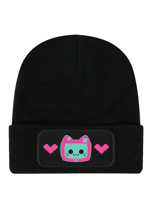 Cosmic Boop Pixel Kitty Black Beanie