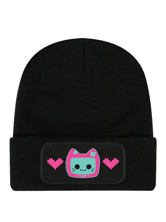 Cosmic Boop Pixel Kitty Black Beanie