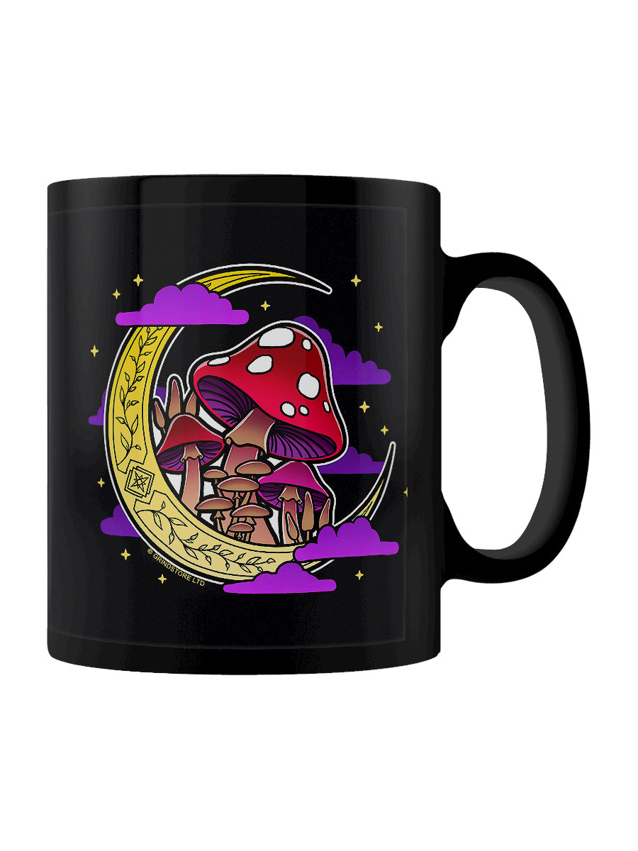 Mushroom Moon Black Mug