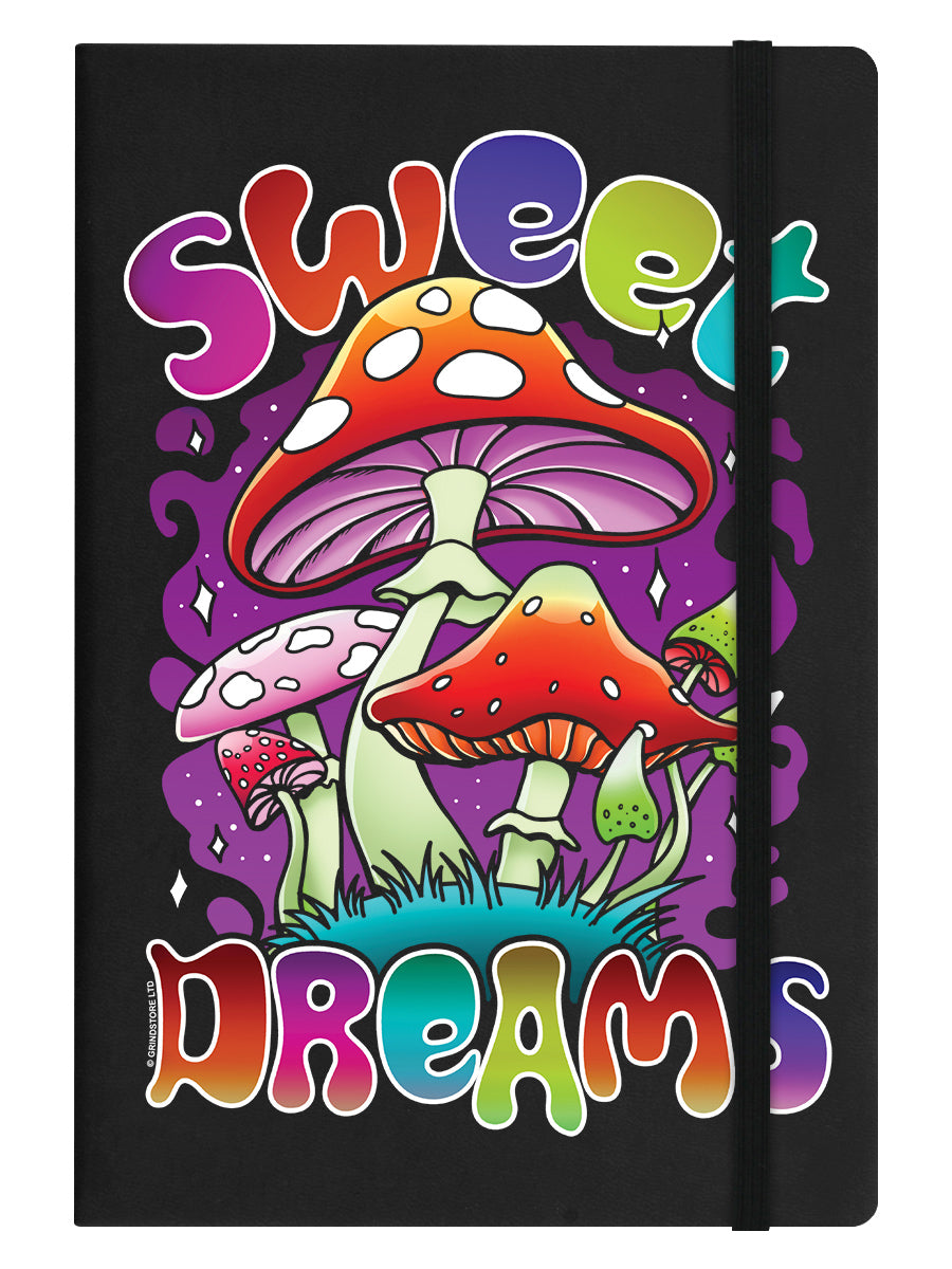Sweet Dreams Mushroom Black A5 Hard Cover Notebook