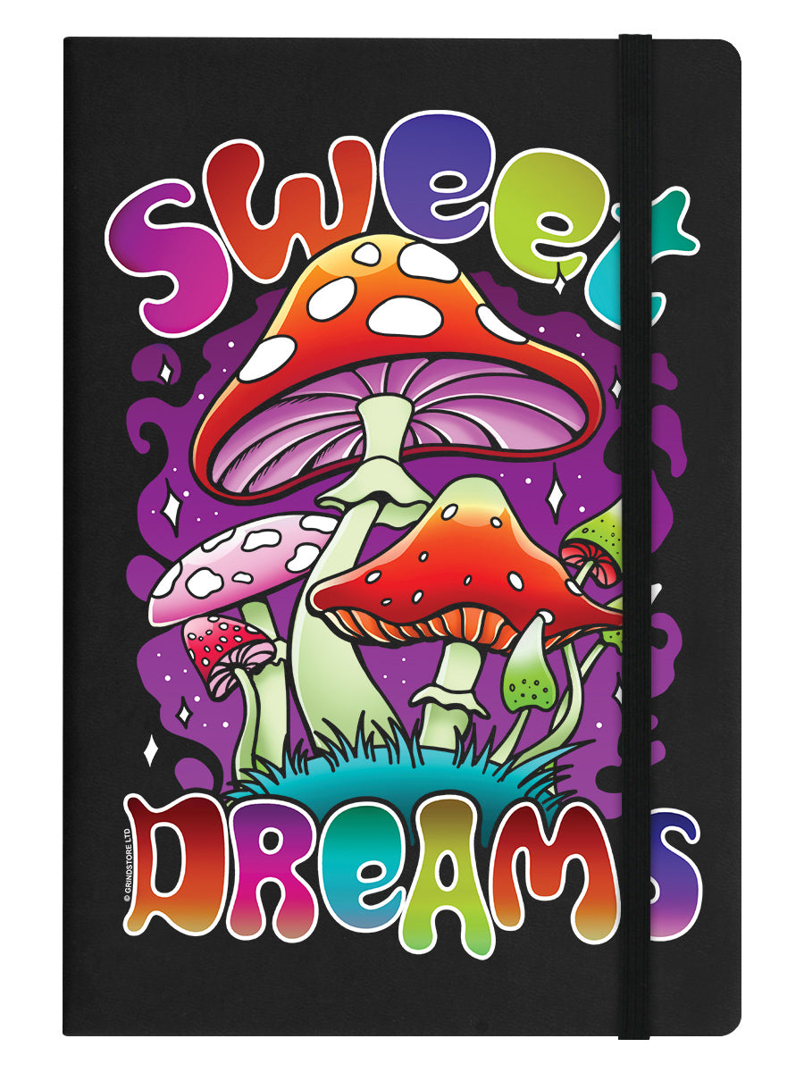Sweet Dreams Mushroom Black A5 Hard Cover Notebook