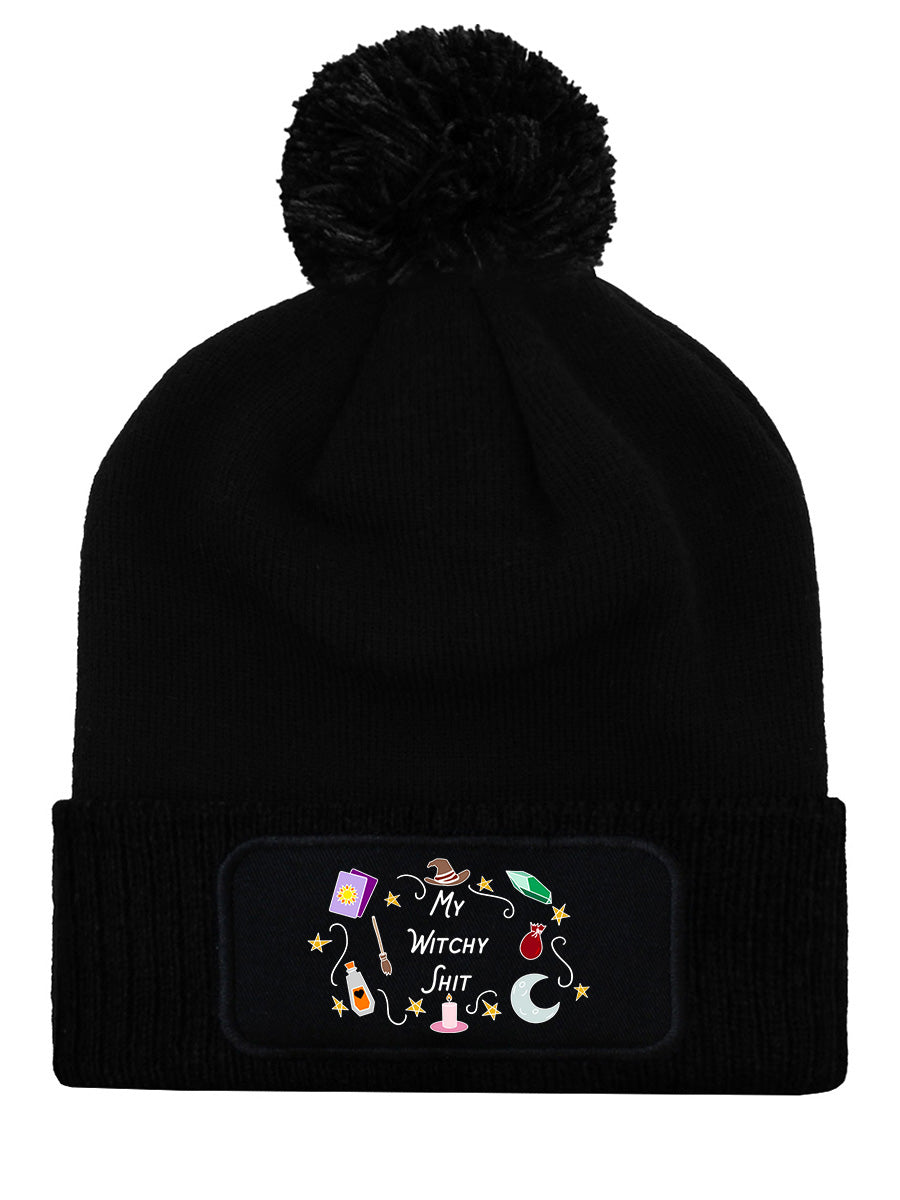 My Witchy Shit Black Bobble Beanie