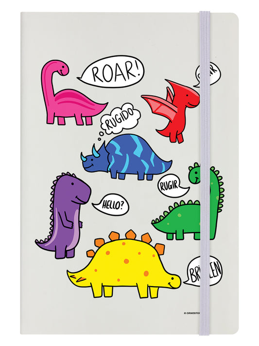 Dinosaur Roar Cream A5 Hard Cover Notebook