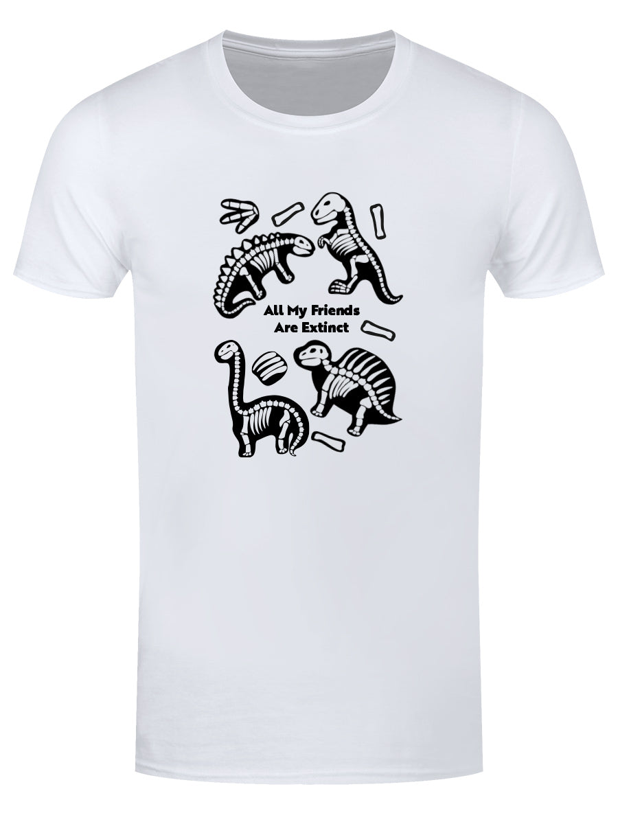 Dinosaur All My Friends Are Extinct Men's White T-Shirt