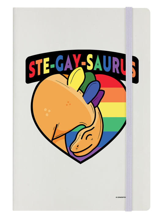 Ste-Gay-Saurus Cream A5 Hard Cover Notebook