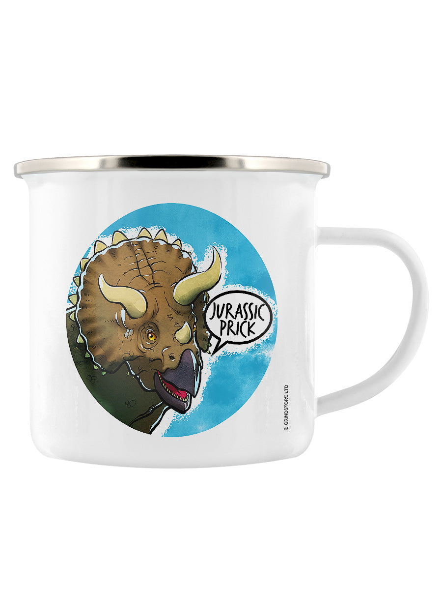 Cute But Abusive Dinosaurs - Jurassic Prick Enamel Mug