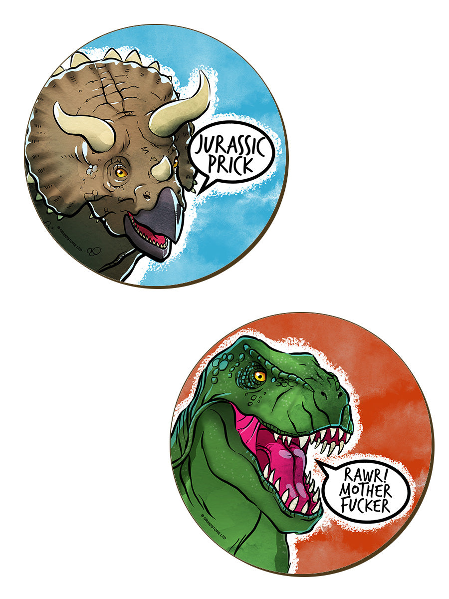 Cute But Abusive Dinosaurs 4 Piece Coaster Set