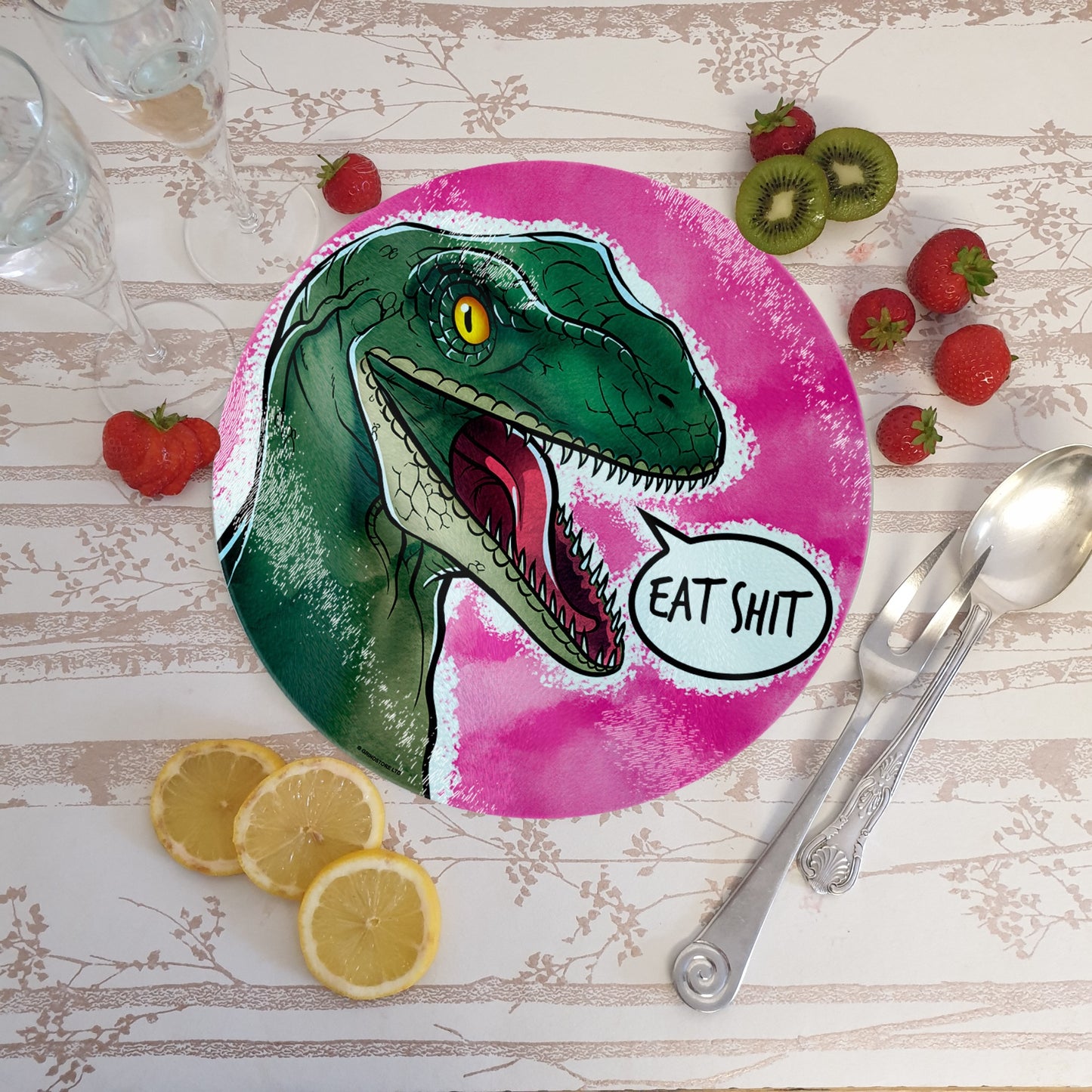 Cute But Abusive Dinosaurs - Eat Shit Chopping Board