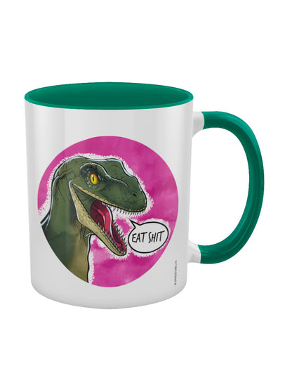 Cute But Abusive Dinosaurs - Eat Shit Green Inner 2-Tone Mug