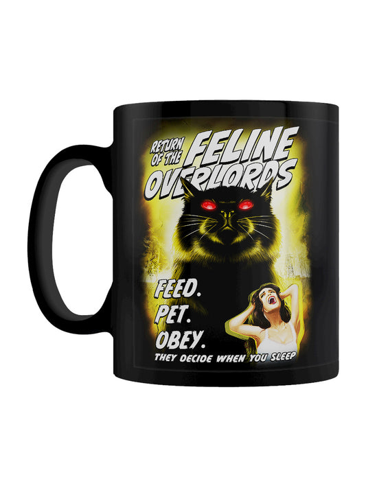 Vintage Horror Cats Feline Overlords Black Mug