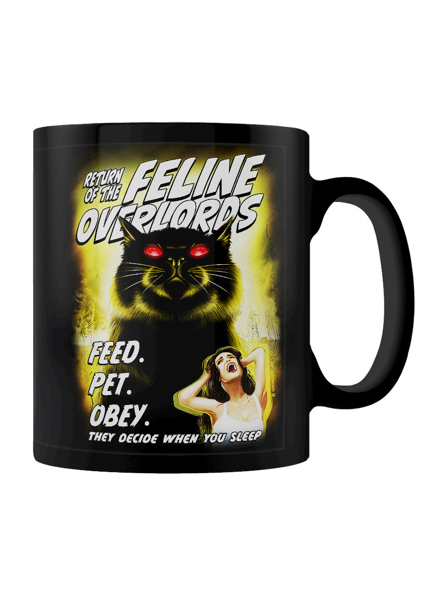 Vintage Horror Cats Feline Overlords Black Mug