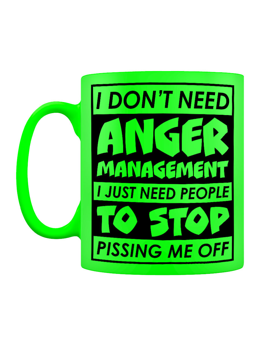 I Don't Need Anger Management Green Neon Mug