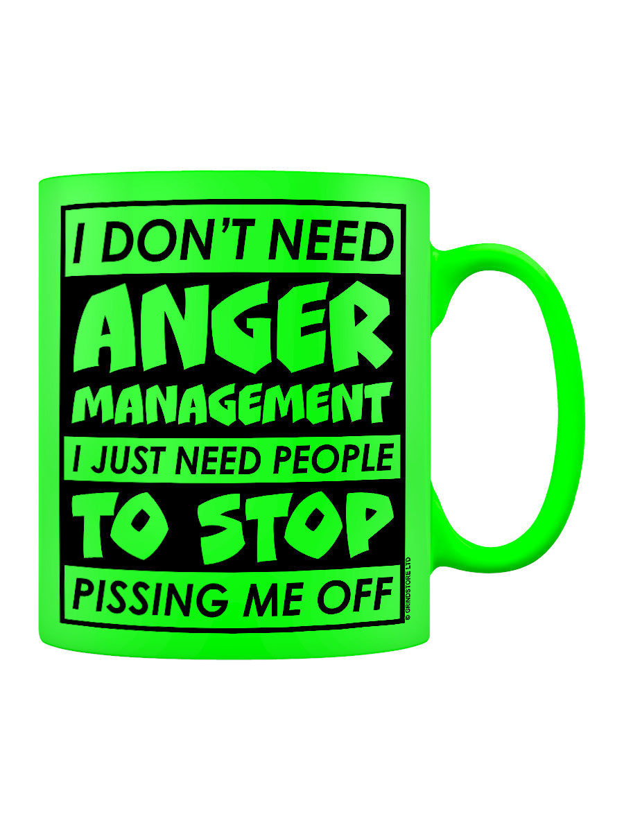 I Don't Need Anger Management Green Neon Mug