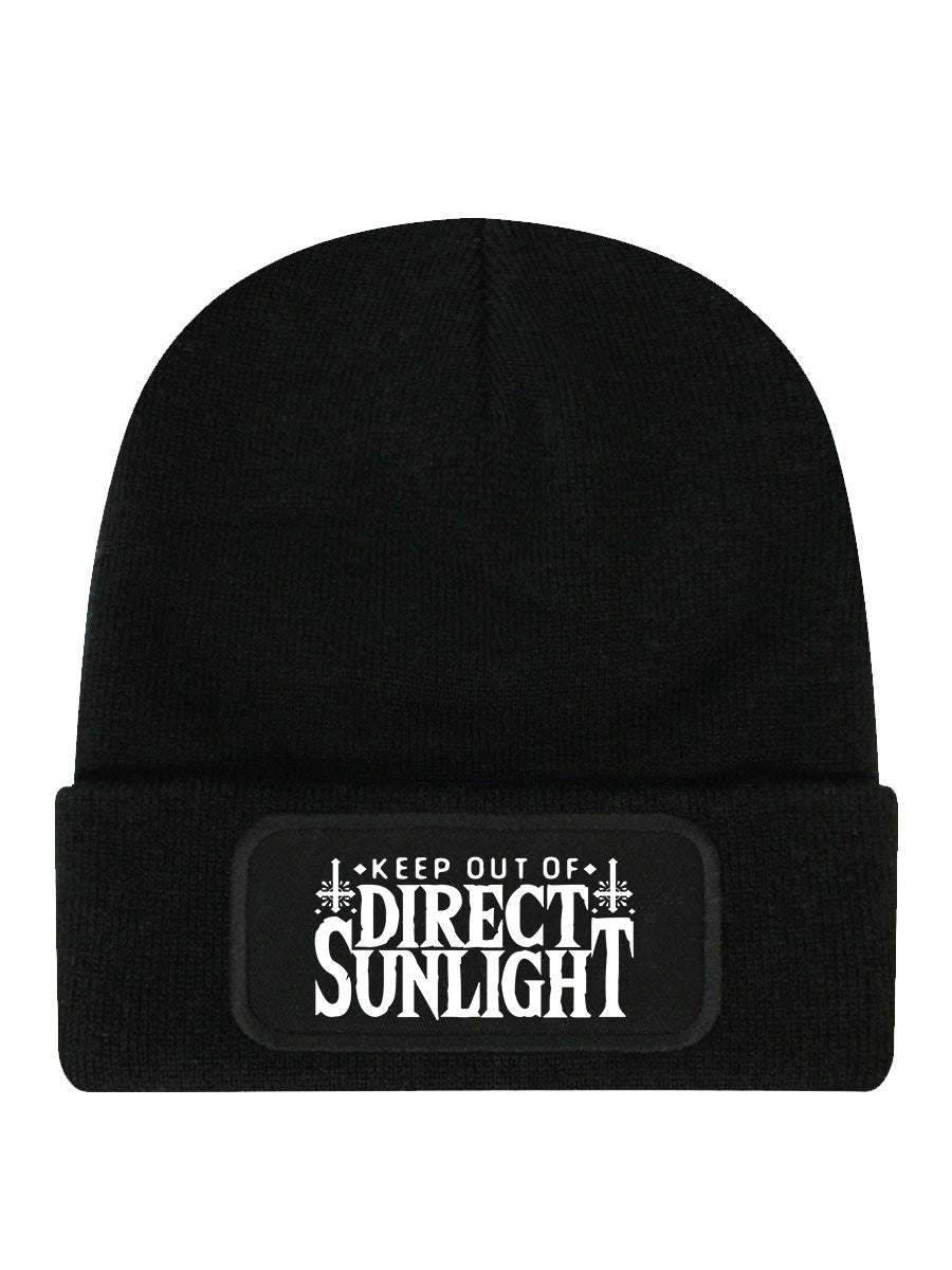 Keep Out of Direct Sunlight Black Beanie