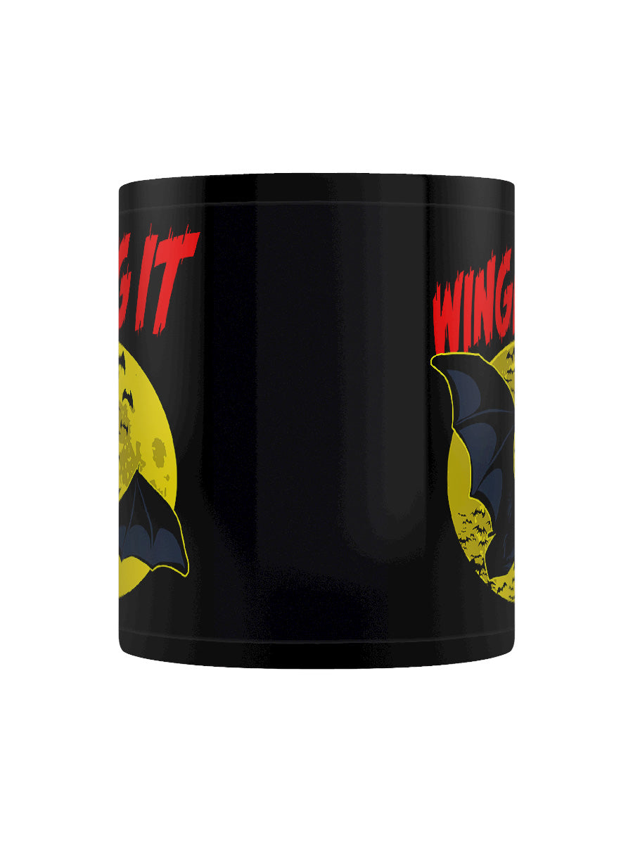 Winging It Horror Bat Black Mug