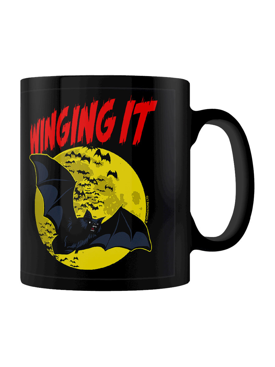 Winging It Horror Bat Black Mug