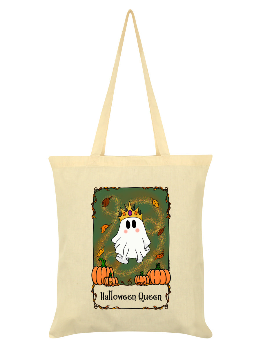 Galaxy Ghouls Halloween Queen Ghost Tarot Cream Tote Bag