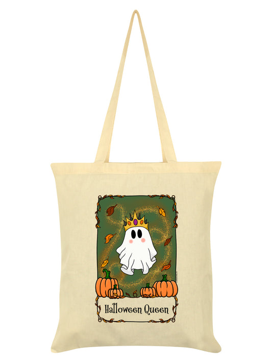 Galaxy Ghouls Halloween Queen Ghost Tarot Cream Tote Bag