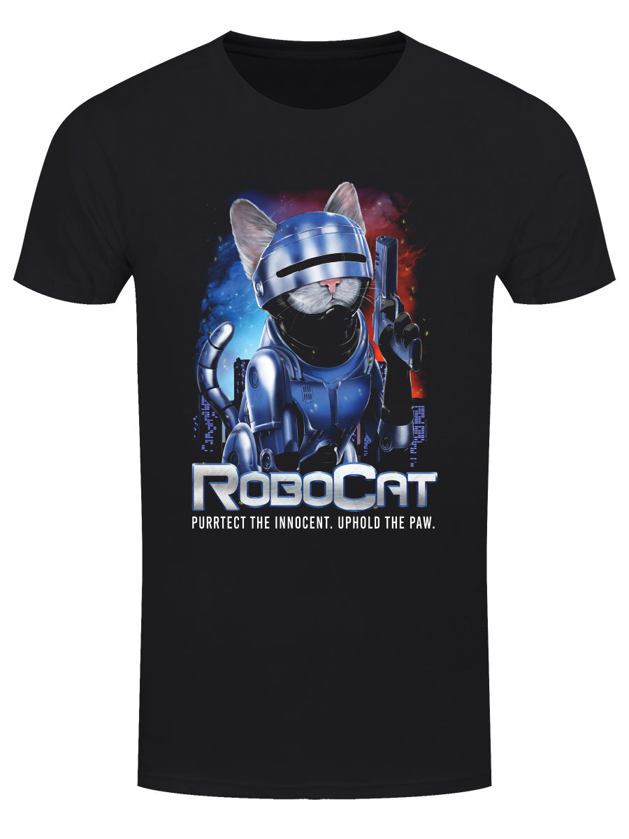 Horror Cats RoboCat Men's Black T-Shirt