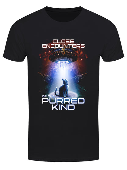 Horror Cats Close Encounters Of The Purred Kind Men's Black T-Shirt