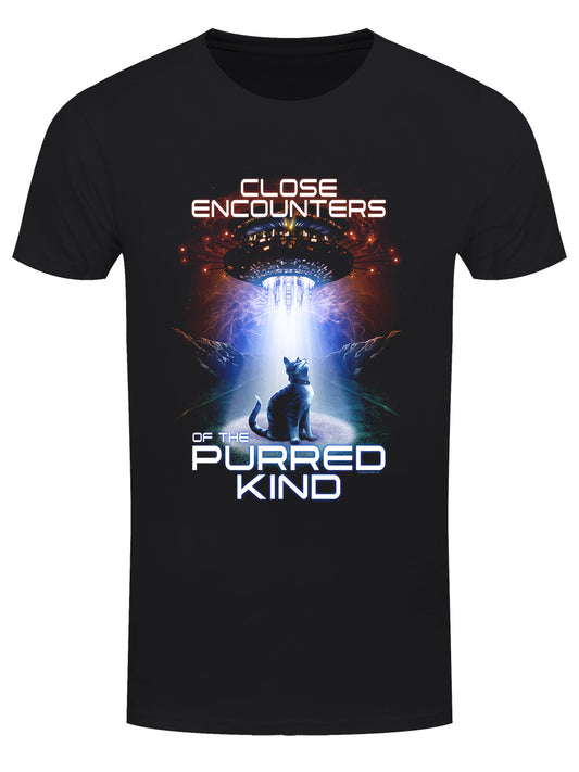 Horror Cats Close Encounters Of The Purred Kind Men's Black T-Shirt