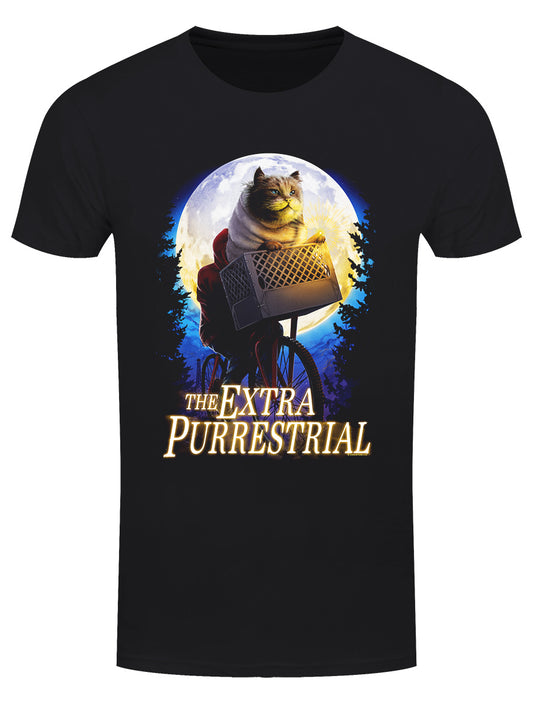 Horror Cats The Extra Purrestrial Men's Black T-Shirt