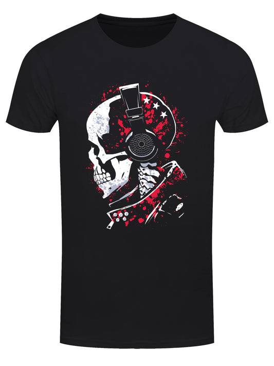 Skull Headphone Men's Black T-Shirt