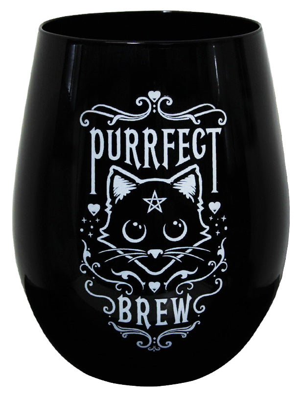 Alchemy Purrfect Brew Black Stemless Drinking Glass