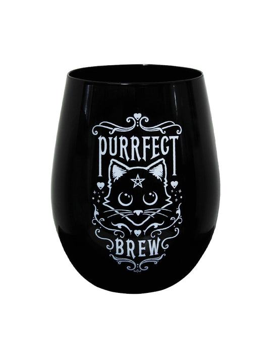 Alchemy Purrfect Brew Black Stemless Drinking Glass