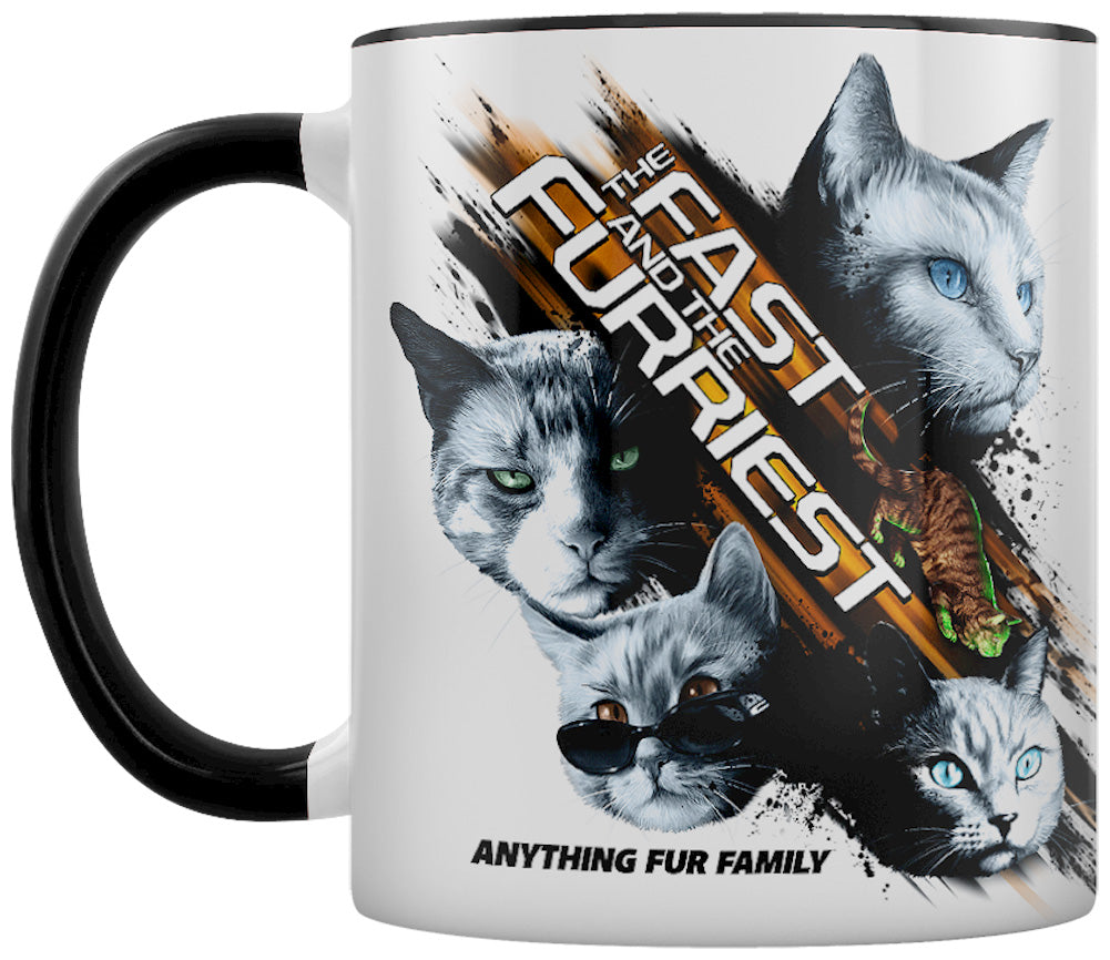 Horror Cats The Fast & The Furriest Black Inner 2-Tone Mug