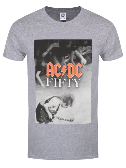 AC/DC Angus Stage 50th Anniversary Men's Grey T-Shirt