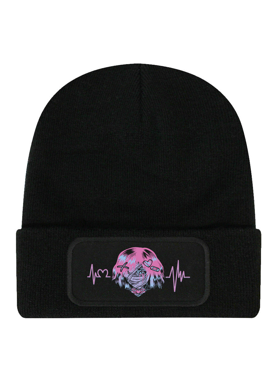 Pinku Kult Heartbeat Black Beanie