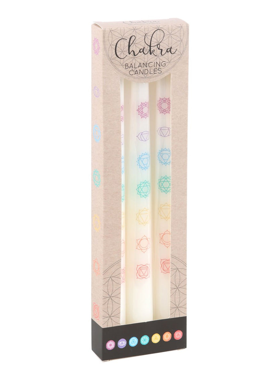 Set of 3 Chakra Balancing Taper Dinner Candles