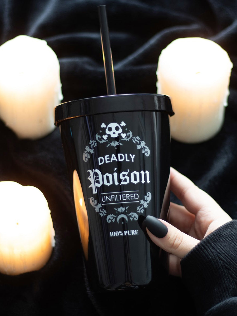 Deadly Poison Plastic Tumbler with Straw