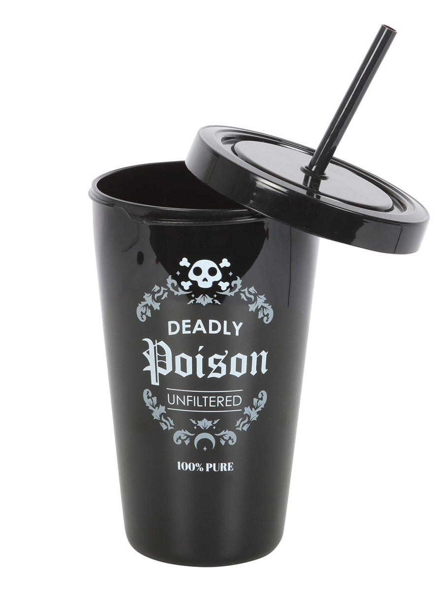 Deadly Poison Plastic Tumbler with Straw