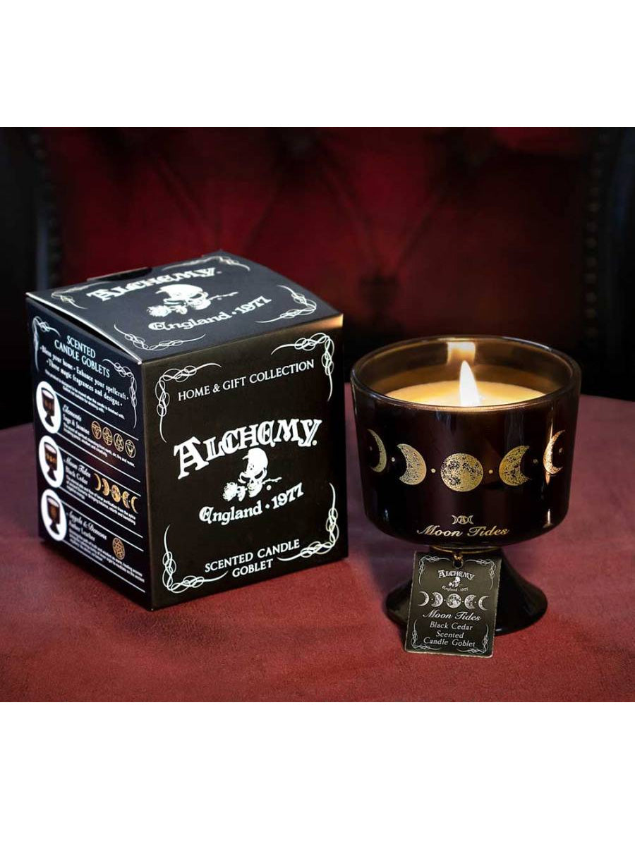 Alchemy Moon Tides Black Cedar Scented Candle Goblet