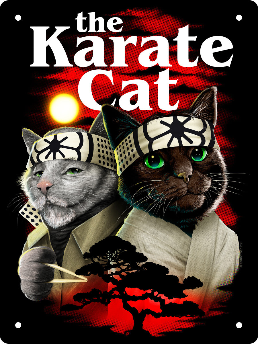 Horror Cats The Karate Cat Mini Tin Sign