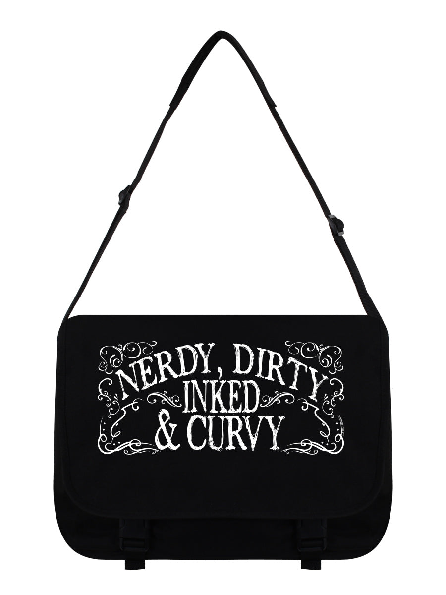 Nerdy, Dirty, Inked & Curvy Black Messenger Bag