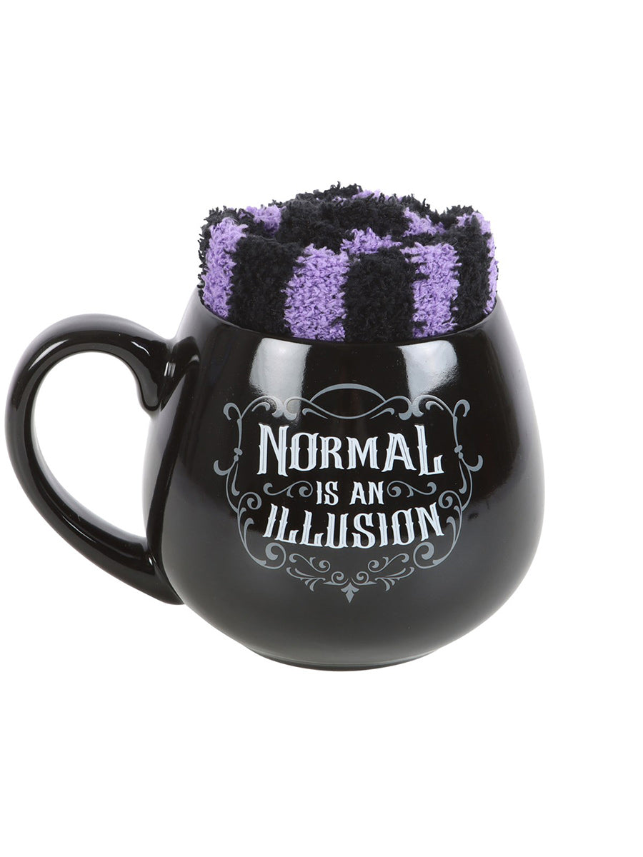 Normal is an Illusion Gothic Mug and Socks Set