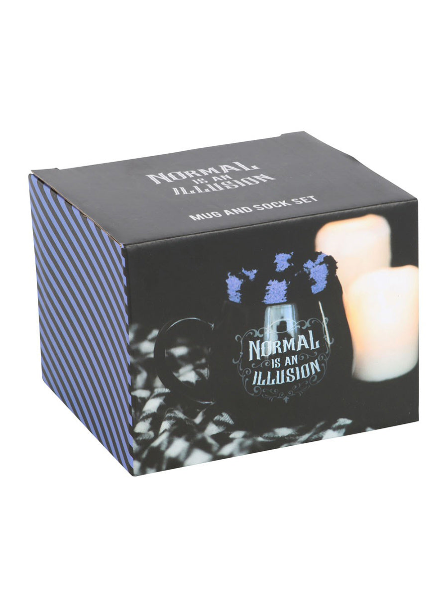 Normal is an Illusion Gothic Mug and Socks Set