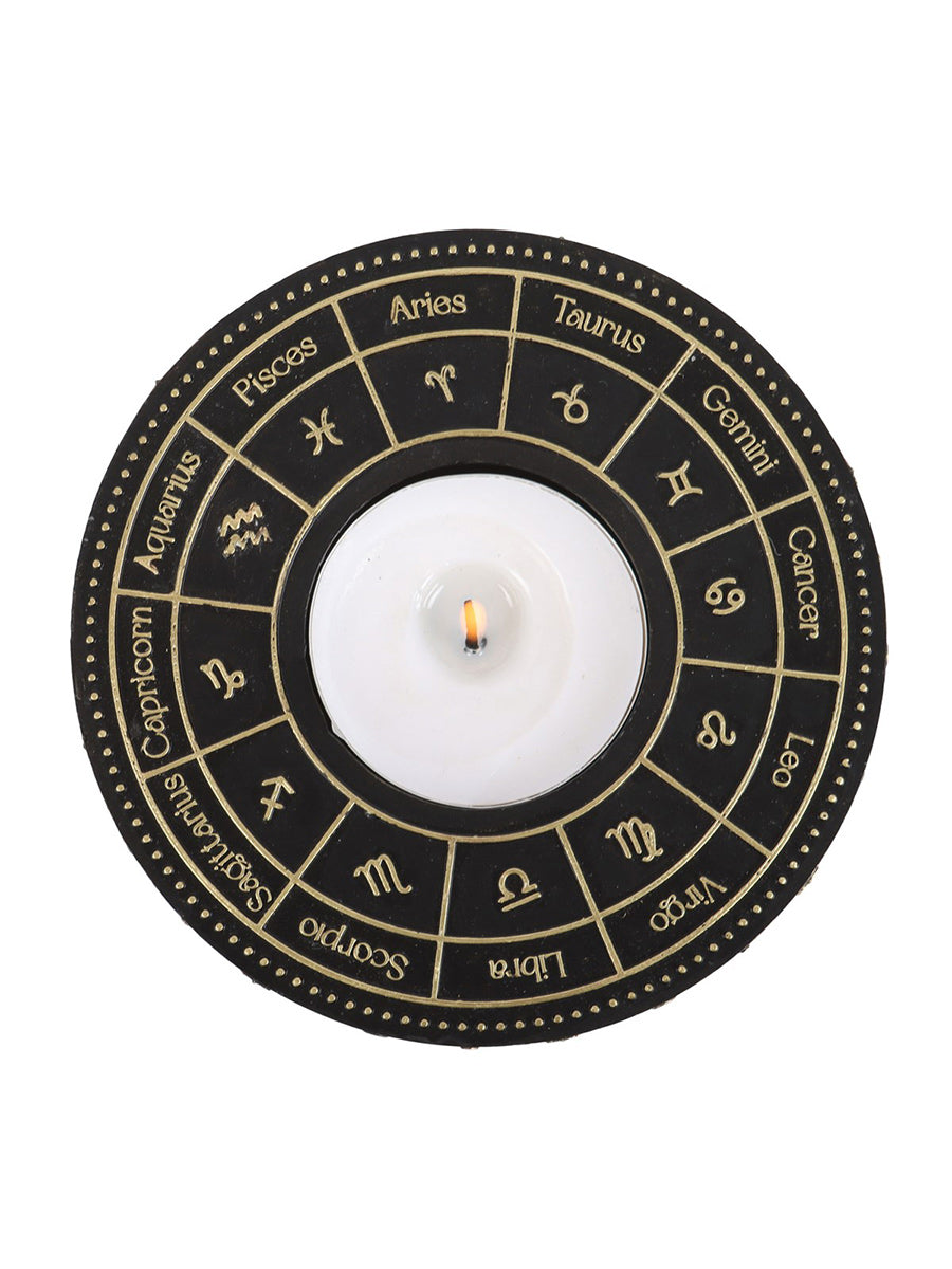 Astrology Wheel Tealight Candle Holder