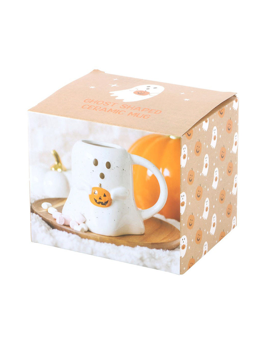 Ghost Shaped Mug with Pumpkin